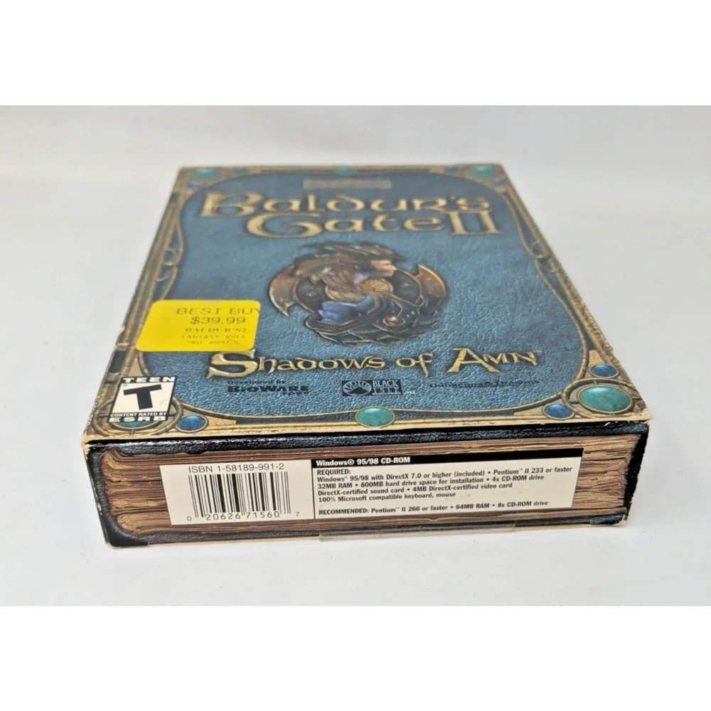 Baldur's Gate II: Shadows of Amn Factory Sealed 2000 Windows PC Box